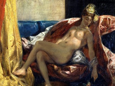 Donna con pappagallo da Ferdinand Victor Eugene Delacroix